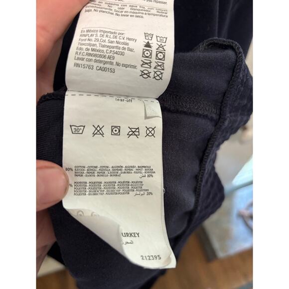 Champion Velour Sweatshirt Crewneck in Navy Blue Ribbed Hem and Sleeves Mens XL - Picture 8 of 10